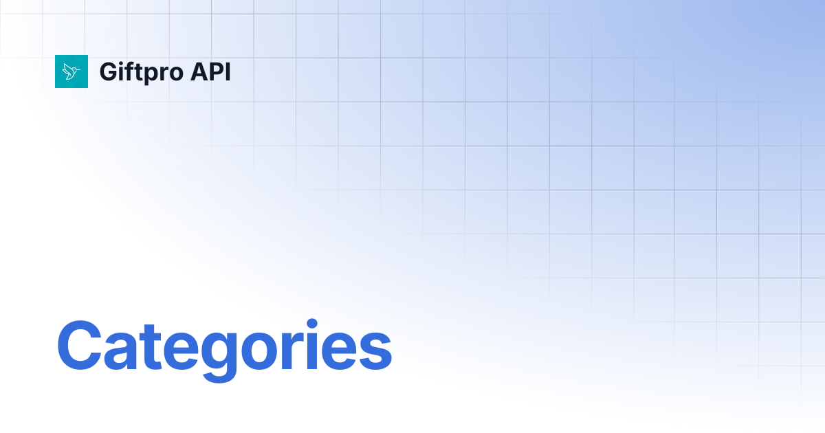 Categories | Giftpro API